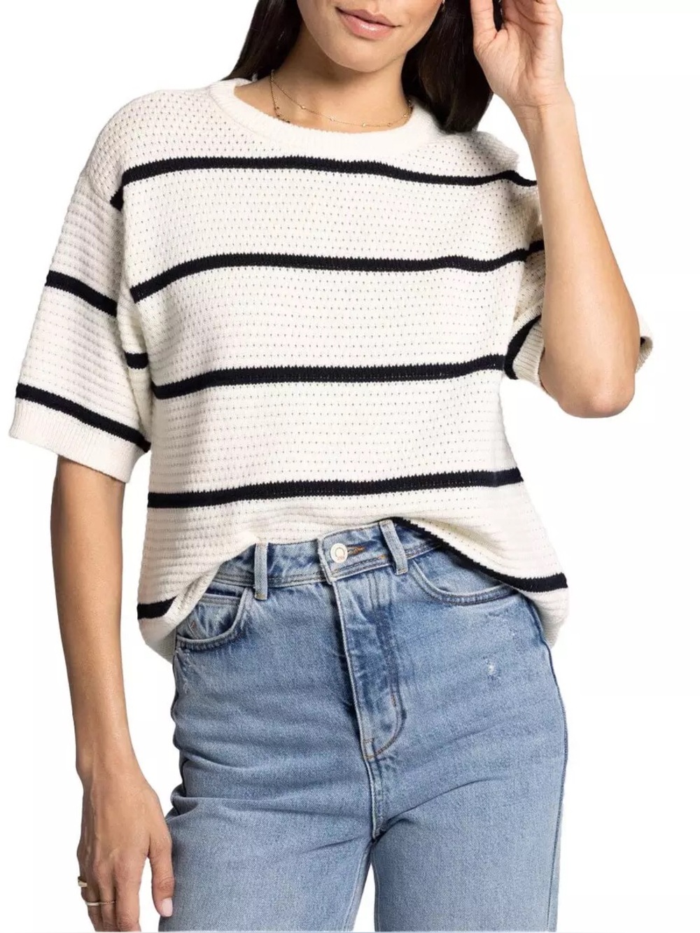 Thread & Supply Viola Pullover Striped Knit Sweater Small